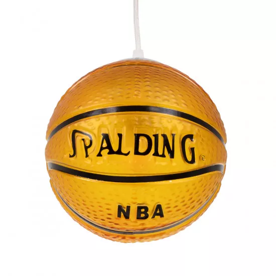GloboStar® SPALDING NBA 00645 Μοντέρνο Κρεμαστό Παιδικό Φωτιστικό Οροφής Μονόφωτο Πορτοκαλί Γυαλίνο Φ18 x Υ18cm