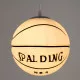 GloboStar® SPALDING NBA 01031 Μοντέρνο Κρεμαστό Παιδικό Φωτιστικό Οροφής Μονόφωτο Λευκό Μαύρο Γυαλίνο Φ25 x Υ25cm