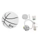 GloboStar® SPALDING NBA 01031 Μοντέρνο Κρεμαστό Παιδικό Φωτιστικό Οροφής Μονόφωτο Λευκό Μαύρο Γυαλίνο Φ25 x Υ25cm