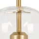 GloboStar® AVERY 00741 Μοντέρνο Κρεμαστό Φωτιστικό Οροφής Μονόφωτο Διάφανο Γυάλινο με Χρυσό Μεταλλικό Πλέγμα Φ15 x Υ60cm