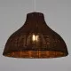 GloboStar® MAYOTTE 00725 Vintage Κρεμαστό Φωτιστικό Οροφής Μονόφωτο Καφέ Ξύλινο Bamboo Φ40 x Y28cm