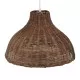 GloboStar® MAYOTTE 00725 Vintage Κρεμαστό Φωτιστικό Οροφής Μονόφωτο Καφέ Ξύλινο Bamboo Φ40 x Y28cm