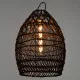 GloboStar® TAHITI 00711 Vintage Κρεμαστό Φωτιστικό Οροφής Μονόφωτο Καφέ Ξύλινο Bamboo Φ38 x Y50cm