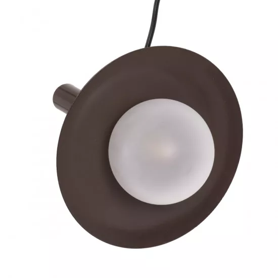 GloboStar® CELEST 00791 Μοντέρνο Μεταλλικό Κρεμαστό Φωτιστικό Οροφής Ανάρτηση με Ντουί G9 Μονόφωτο Καφέ με Λευκό Γυαλί Φ20 x Y26.5cm