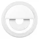 79042 Selfie Ring Light LED SMD 2W 200 lm Λευκό Σώμα με Ενσωματωμένη Επαναφορτιζόμενη Μπαταρία 500mAh & Καλώδιο Φόρτισης Micro USB Ψυχρό Λευκό 6000 K για Κινητό Τηλέφωνο και Tablet Φ8.5 x Υ2.5cm