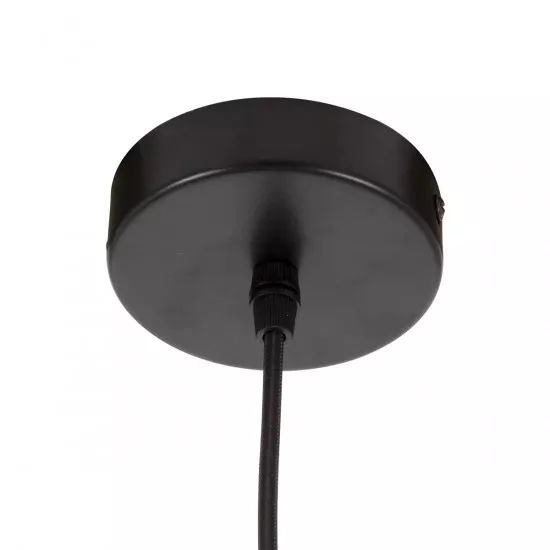 GloboStar® NEVIS 00681 Μοντέρνο Κρεμαστό Φωτιστικό Οροφής Μονόφωτο Μαύρο Μεταλλικό Καμπάνα Πλέγμα Φ49 x Υ34.5cm