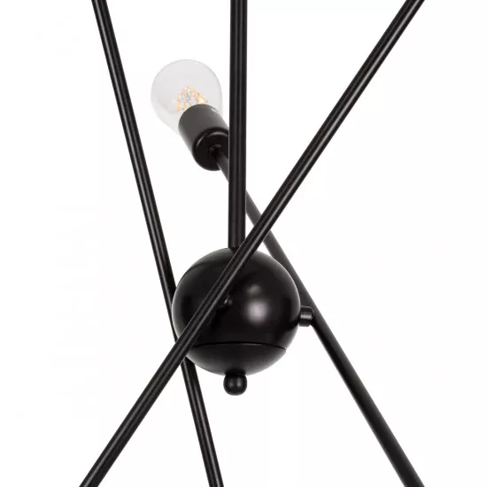 GloboStar® ZANE 00784 Μοντέρνο Φωτιστικό Οροφής Πολύφωτο Μαύρο Μεταλλικό Ράγα Φ70 x Y100cm