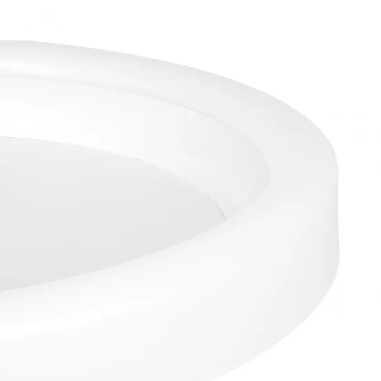 GloboStar® 61035 Πλαφονιέρα Οροφής Κύκλος LED CCT 55W 6376lm 120° AC 220-240V με Δυνατότητα Εναλλαγής Φωτισμού μέσω Τηλεχειριστηρίου All In One Ψυχρό Λευκό 6000k+Φυσικό Λευκό 4500k+Θερμό Λευκό 2700k Dimmable Φ48cm - Λευκό Σώμα - 3 Years Warranty
