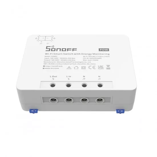 GloboStar® 80060 SONOFF POWR3 - Wi-Fi Smart High Power Switch - 25A/5500W