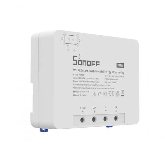 GloboStar® 80060 SONOFF POWR3 - Wi-Fi Smart High Power Switch - 25A/5500W