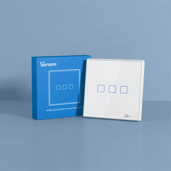 GloboStar® 80066 SONOFF T2EU2C-RF - Wi-Fi Smart Wall Touch Button Switch 2 Way - RF Series