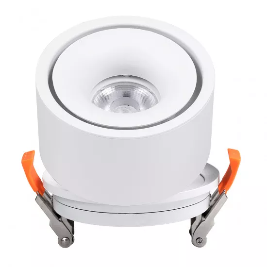 GloboStar® OMEGA 60295 Χωνευτό LED Spot Downlight TrimLess Φ10cm 12W 1346lm 36° AC 220-240V IP20 Φ10 x Υ8.2cm - Στρόγγυλο - Λευκό - Θερμό Λευκό 2700K - Bridgelux COB - 5 Years Warranty