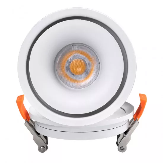 GloboStar® OMEGA 60295 Χωνευτό LED Spot Downlight TrimLess Φ10cm 12W 1346lm 36° AC 220-240V IP20 Φ10 x Υ8.2cm - Στρόγγυλο - Λευκό - Θερμό Λευκό 2700K - Bridgelux COB - 5 Years Warranty