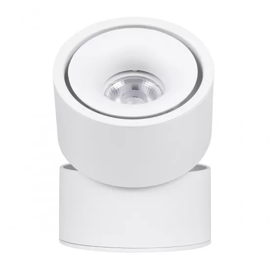 GloboStar® OMEGA 60299 Επιφανειακό LED Spot Downlight Φ10cm 12W 1346lm 36° AC 220-240V IP20 Φ10 x Υ10.5cm - Στρόγγυλο - Λευκό - Θερμό Λευκό 2700K - Bridgelux COB - 5 Years Warranty