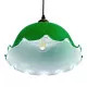 GloboStar® NOSTALGIA 00767 Vintage Κρεμαστό Φωτιστικό Οροφής Μονόφωτο Πράσινο Γυάλινο Καμπάνα με Χρυσό Ντουί Φ26 x Υ20cm