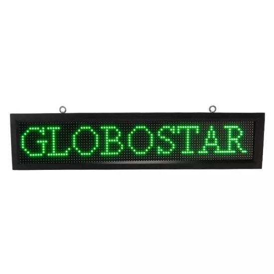 GloboStar® 90252 Κυλιόμενη Ψηφιακή Επιγραφή P10 LED SMD AC 220-240V με Wi-Fi - Αδιάβροχή IP54 - Μονής Όψης - Μ103 x Π9 x Υ23cm Πράσινο