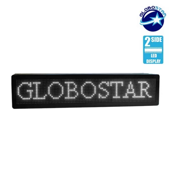 GloboStar® 90300 Κυλιόμενη Ψηφιακή Επιγραφή P10 LED SMD AC 220-240V με Wi-Fi - Αδιάβροχή IP54 - Διπλής Όψης - Μ104 x Π12 x Υ20cm Ψυχρό Λευκό 6000K