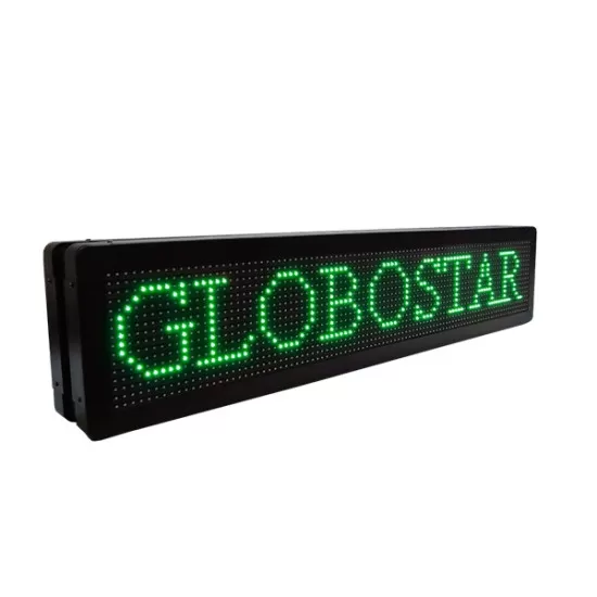 GloboStar® 90302 Κυλιόμενη Ψηφιακή Επιγραφή P10 LED SMD AC 220-240V με Wi-Fi - Αδιάβροχή IP54 - Διπλής Όψης - Μ104 x Π12 x Υ20cm Πράσινο