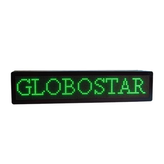 GloboStar® 90302 Κυλιόμενη Ψηφιακή Επιγραφή P10 LED SMD AC 220-240V με Wi-Fi - Αδιάβροχή IP54 - Διπλής Όψης - Μ104 x Π12 x Υ20cm Πράσινο