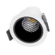 GloboStar® PLUTO-S 60247 Χωνευτό LED Spot Downlight TrimLess Φ6.4cm 7W 875lm 38° AC 220-240V IP20 Φ6.4 x Υ4.9cm - Στρόγγυλο - Λευκό με Μαύρο Κάτοπτρο & Anti-Glare HoneyComb - Θερμό Λευκό 2700K - Bridgelux COB - 5 Years Warranty