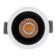 GloboStar® PLUTO-S 60247 Χωνευτό LED Spot Downlight TrimLess Φ6.4cm 7W 875lm 38° AC 220-240V IP20 Φ6.4 x Υ4.9cm - Στρόγγυλο - Λευκό με Μαύρο Κάτοπτρο & Anti-Glare HoneyComb - Θερμό Λευκό 2700K - Bridgelux COB - 5 Years Warranty
