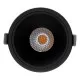 GloboStar® PLUTO-B 60263 Χωνευτό LED Spot Downlight TrimLess Φ10.4cm 15W 1875lm 38° AC 220-240V IP20 Φ10.4 x Υ6.5cm - Στρόγγυλο - Μαύρο & Anti-Glare HoneyComb - Θερμό Λευκό 2700K - Bridgelux COB - 5 Years Warranty