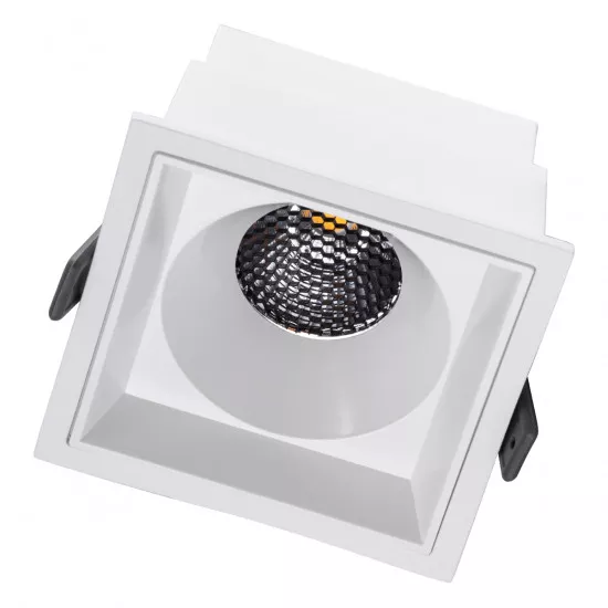 GloboStar® PLUTO-B 60278 Χωνευτό LED Spot Downlight TrimLess Μ10.4xΠ10.4cm 15W 1950lm 38° AC 220-240V IP20 Μ10.4 x Π10.4 x Υ6.5cm - Τετράγωνο - Λευκό & Anti-Glare HoneyComb - Φυσικό Λευκό 4500K - Bridgelux COB - 5 Years Warranty