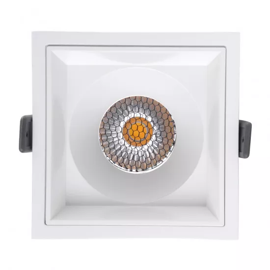 GloboStar® PLUTO-B 60278 Χωνευτό LED Spot Downlight TrimLess Μ10.4xΠ10.4cm 15W 1950lm 38° AC 220-240V IP20 Μ10.4 x Π10.4 x Υ6.5cm - Τετράγωνο - Λευκό & Anti-Glare HoneyComb - Φυσικό Λευκό 4500K - Bridgelux COB - 5 Years Warranty