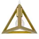 GloboStar® TRIANGLE 00615 Μοντέρνο Κρεμαστό Φωτιστικό Οροφής Δίφωτο Χρυσό Μεταλλικό Πλέγμα Μ60 x Π22 x Y130cm