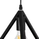 GloboStar® TRIANGLE 00611 Μοντέρνο Κρεμαστό Φωτιστικό Οροφής Δίφωτο Μαύρο Μεταλλικό Πλέγμα Μ60 x Π22 x Y130cm