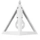 GloboStar® TRIANGLE 00612 Μοντέρνο Κρεμαστό Φωτιστικό Οροφής Δίφωτο Λευκό Μεταλλικό Πλέγμα Μ60 x Π22 x Y130cm
