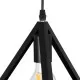 GloboStar® TRIANGLE 00621 Μοντέρνο Κρεμαστό Φωτιστικό Οροφής Τρίφωτο Μαύρο Μεταλλικό Πλέγμα Μ70 x Π22 x Y130cm