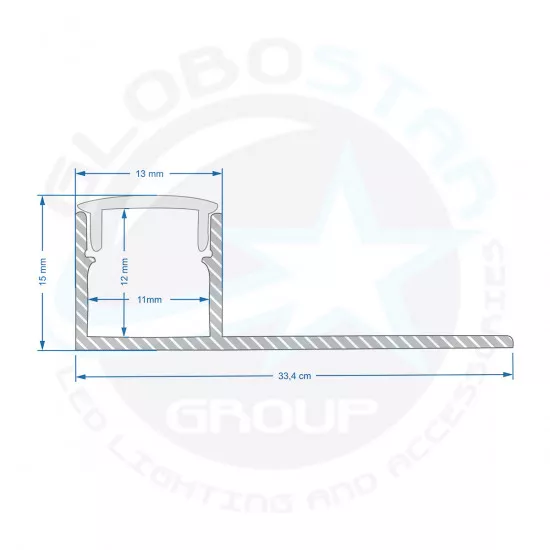 GloboStar® 70834-3M Χωνευτό για Γυψοσανίδα - Trimless Προφίλ Αλουμινίου Ανοδιωμένο με Λευκό Οπάλ Κάλυμμα για 1 Σειρά Ταινίας LED Πατητό - Press On Πακέτο 5 Τεμάχια των 3 Μέτρων