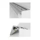 GloboStar® 70841-3M Προφίλ Αλουμινίου για Σκαλοπάτια Μαύρο με Λευκό Οπάλ Κάλυμμα για 1 Σειρά Ταινίας LED Πατητό - Press On