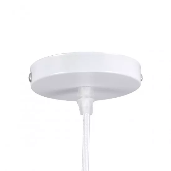 GloboStar® MAVERICK 00941 Μοντέρνο Κρεμαστό Φωτιστικό Οροφής Μονόφωτο Λευκό Μεταλλικό Γυάλινο Μπάλα Φ30 x Υ48cm