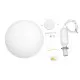 GloboStar® MAVERICK 00941 Μοντέρνο Κρεμαστό Φωτιστικό Οροφής Μονόφωτο Λευκό Μεταλλικό Γυάλινο Μπάλα Φ30 x Υ48cm