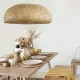 GloboStar® SAN TROPEZ 00674 Vintage Κρεμαστό Φωτιστικό Οροφής Μονόφωτο Καφέ Ξύλινο Bamboo Φ80 x Υ00cm