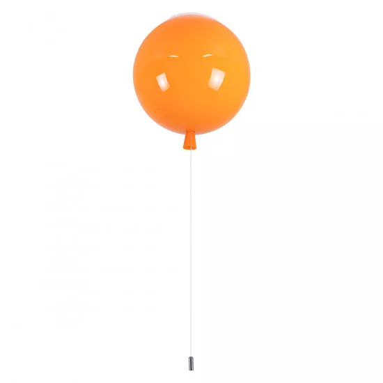 GloboStar® BALLOON 00650 Μοντέρνο Παιδικό Φωτιστικό Οροφής Μονόφωτο Πορτοκαλί Πλαστικό Μπάλα Φ30 x Υ33cm