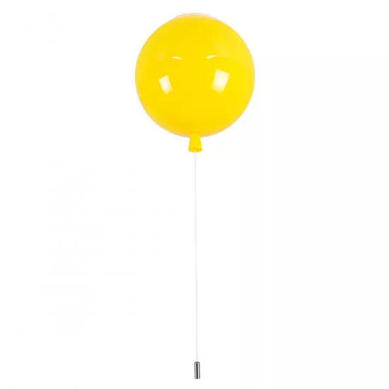 GloboStar® BALLOON 00651 Μοντέρνο Παιδικό Φωτιστικό Οροφής Μονόφωτο Κίτρινο Πλαστικό Μπάλα Φ30 x Υ33cm