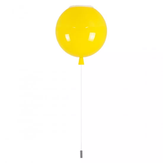 GloboStar® BALLOON 00651 Μοντέρνο Παιδικό Φωτιστικό Οροφής Μονόφωτο Κίτρινο Πλαστικό Μπάλα Φ30 x Υ33cm