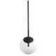 GloboStar® MONROE 00959 Μοντέρνο Κρεμαστό Φωτιστικό Οροφής Μονόφωτο Μαύρο - Λευκό Μεταλλικό Μπάλα Φ15 x Υ49cm