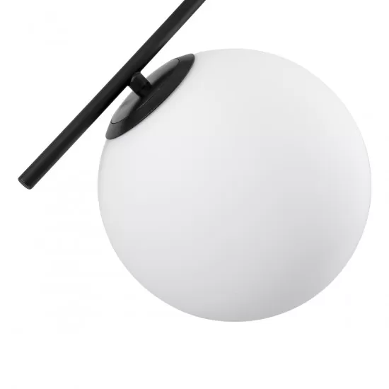 GloboStar® MONROE 00952 Μοντέρνο Κρεμαστό Φωτιστικό Οροφής Τρίφωτο Μαύρο - Λευκό Μεταλλικό Μπάλα Φ60 x Υ50cm