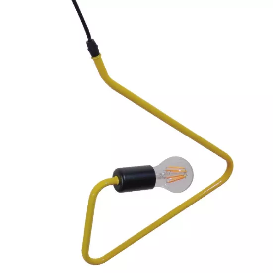 GloboStar® LIBBY 01097-1 Μοντέρνο Κρεμαστό Παιδικό Φωτιστικό Οροφής Μονόφωτο Κίτρινο Μεταλλικό Φ31 x Υ100cm