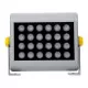 GloboStar® FLOOD-HENA 90638 Προβολέας Wall Washer για Φωτισμό Κτιρίων LED 24W 2640lm 30° AC 220-240V Αδιάβροχο IP65 Μ22.5 x Π6 x Υ16.5cm Θερμό Λευκό 3000K - Ασημί - 3 Years Warranty
