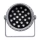 GloboStar® FLOOD-MENA 90644 Προβολέας Wall Washer για Φωτισμό Κτιρίων LED 24W 2640lm 30° AC 220-240V Αδιάβροχο IP65 Φ23 x Υ18cm Θερμό Λευκό 3000K - Ασημί - 3 Years Warranty