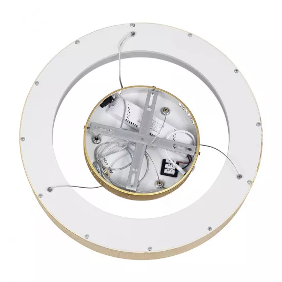 GloboStar® SALEM 61243 Κρεμαστή Πλαφονιέρα Οροφής Δαχτυλίδι-Κύκλος LED CCT 75W 8625lm 120° AC 220-240V - Εναλλαγή Φωτισμού μέσω Τηλεχειριστηρίου All In One Ψυχρό 6000k+Φυσικό 4500k+Θερμό 2700k Dimmable Φ45cm - Χρυσό Σαμπανιζέ - 3 Years Warranty