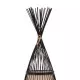 GloboStar® AZORES 01754 Vintage Φωτιστικό Δαπέδου Μονόφωτο Καφέ Σκούρο Ξύλινο Bamboo Πλέγμα Φ30 x Υ90cm