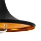 GloboStar® SHANGHAI BLACK 01025 SET 3 Μοντέρνα Κρεμαστά Φωτιστικά Οροφής Μονόφωτα Μαύρα Μεταλλικά Καμπάνα