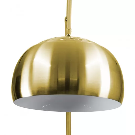 GloboStar® PRAGUE 00992 Μοντέρνο Φωτιστικό Δαπέδου Μονόφωτο Μεταλλικό Χρυσό με Καπέλο και Μαύρη Μαρμάρινη Βάση Μ210 x Π45 x Υ220cm