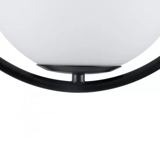 GloboStar® MADRID 00931 Μοντέρνο Κρεμαστό Φωτιστικό Οροφής Μονόφωτο Μαύρο Μεταλλικό Γυάλινο Μπάλα Μ30 x Π20 x Υ30cm